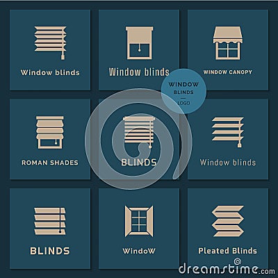 Vector isolated icons set of window blinds vector glyph icons. Vector Illustration