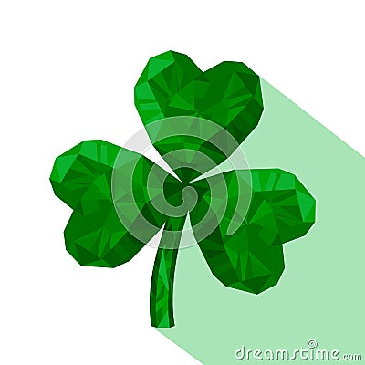 Vector isolated illustration of crystal emerald Shamrock. Vector Illustration