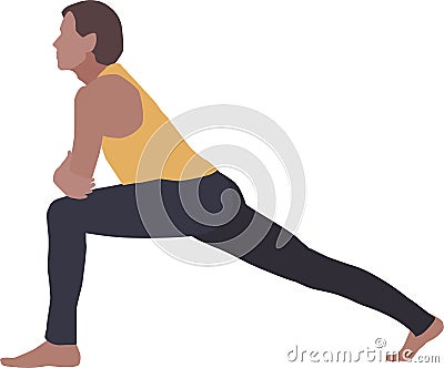 A man, practicing yoga or aerobics Vector Illustration