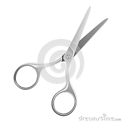 Vector isolated illustration of metal hair scissors. Vector Illustration