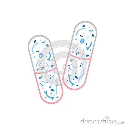 Vector isolated illustration of probiotics pill Vector Illustration