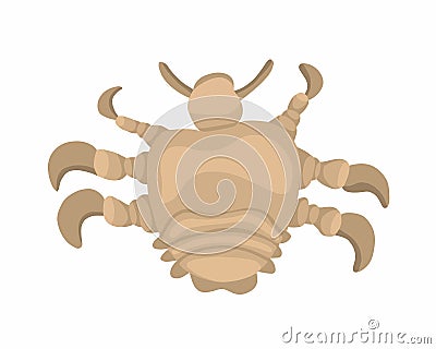 Vector isolated illustration of pubic louse. Vector Illustration