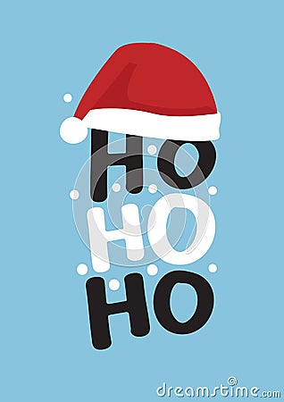 Vector isolated illustration of a typography phase ho ho ho against a colour background. Vector Illustration