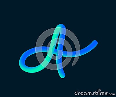 3D Vector tube of the letter A Vector Illustration