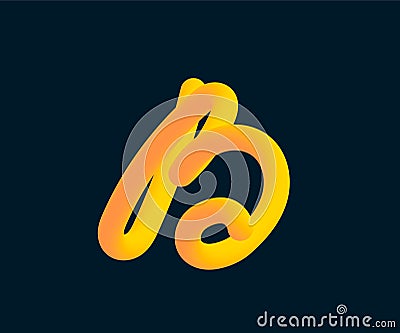 3D Vector tube of the letter B. Calligraphy vector illustration Vector Illustration