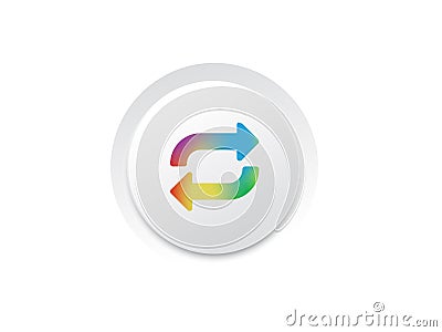 Music player random loop repeat rainbow gradient icon button Vector Illustration