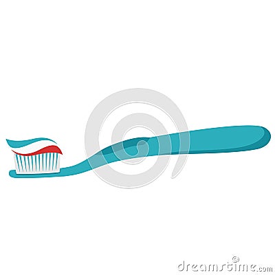 Vector isolated object illustration oral dental care toothbrush and toothpaste Vector Illustration