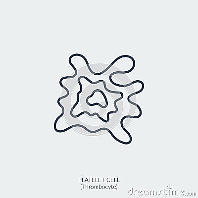 Medical line icon of platelet cell or thrombocyte Vector Illustration
