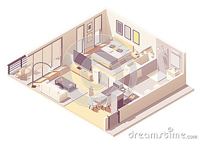 Vector apartment hotel suite Vector Illustration