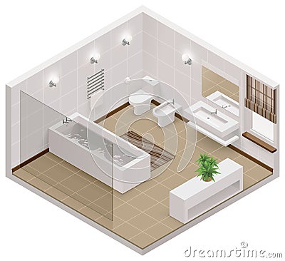 Vector isometric bathroom icon Vector Illustration