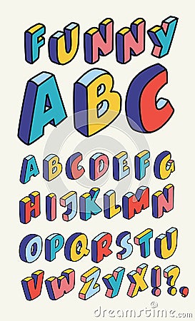 Isometric design style alphabet. Letter and 3d alphabet Vector Illustration