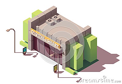 Vector isometric gadgets and computer store Vector Illustration