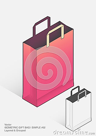 Isometric Gift Bag | Simple #02 Vector Illustration