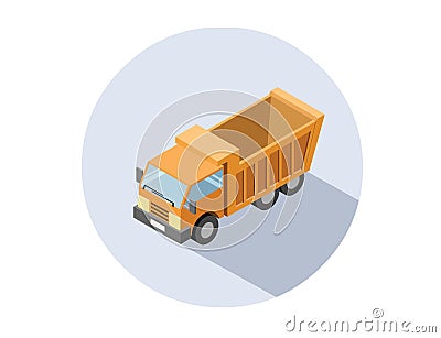 Vector isometric illustration of Truck. Vector Illustration