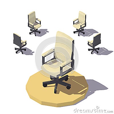 Vector isometric low poly Office chair Vector Illustration