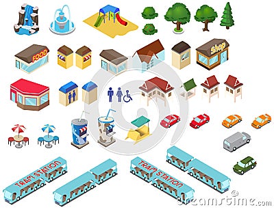 Vector for isometric map (park) Vector Illustration