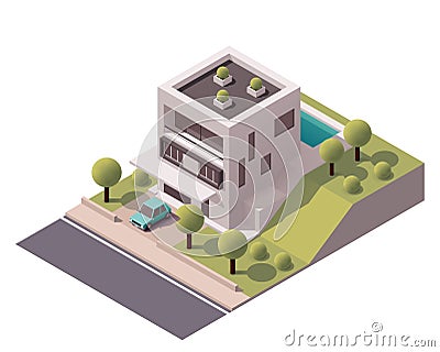 Vector isometric modern house Vector Illustration