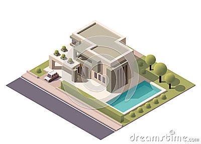 Vector isometric modern house Vector Illustration