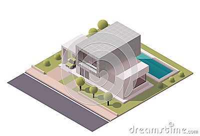 Vector isometric modern house Vector Illustration