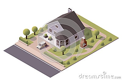 Vector isometric modern house Vector Illustration