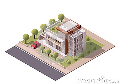 Vector isometric modern house Vector Illustration