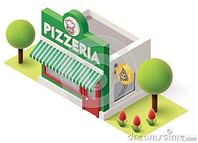 Vector isometric pizzeria Vector Illustration