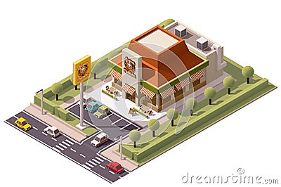 Vector isometric pizzeria Vector Illustration