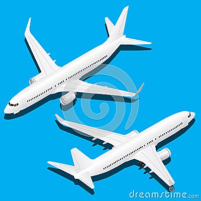 Vector isometric planes set of 2 illustration. Vector Illustration