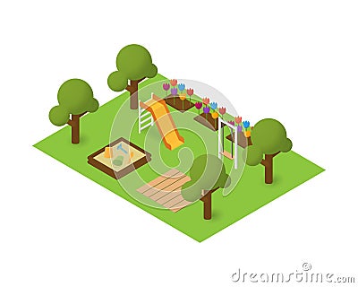 Vector isometric playground Vector Illustration