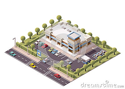 Vector isometric police department Vector Illustration