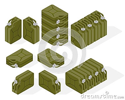 Vector isometric illustration of a jerrycan. Vector Illustration