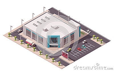 Vector isometric shopping mall Vector Illustration