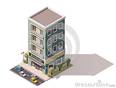 Vector isometric souvenir store Vector Illustration