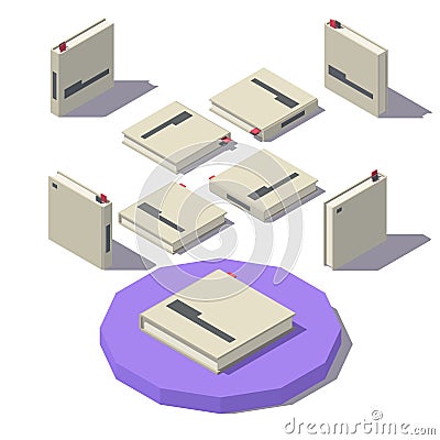 Vector Isometric square book Vector Illustration