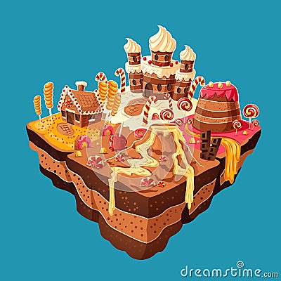 Vector isometric sweet island Vector Illustration