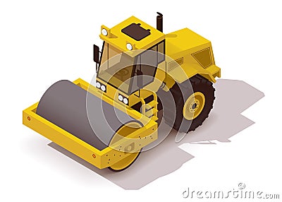 Vector isometric vibration roller Vector Illustration