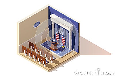 Vector isometric White House briefing room Vector Illustration