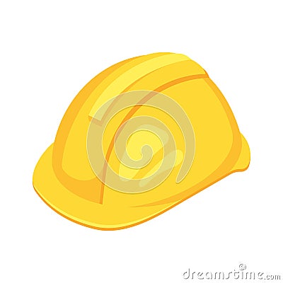 Vector isometric yellow worker hat. Vector Illustration