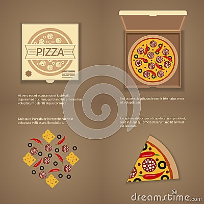 Vector italian pizza in flat style Vector Illustration