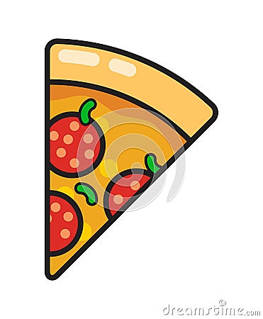 Vector italian pizza slice Vector Illustration