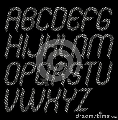 Vector italic capital alphabet letters collection created using Vector Illustration