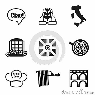 Vector Italy icon set Vector Illustration