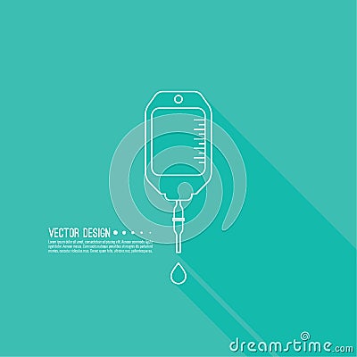 Vector iv bag icon. Vector Illustration