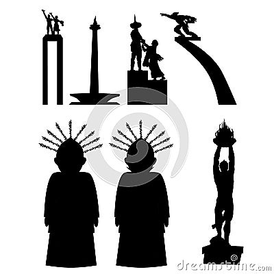 Jakarta, Indonesia Icon In Silhouette Vector Illustration