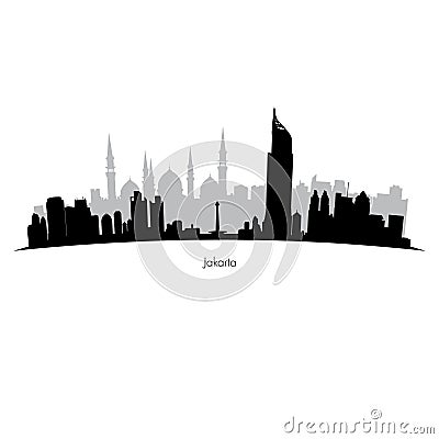 Vector Jakarta skyline Vector Illustration