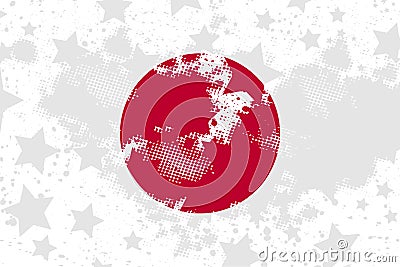 Vector Japanese grunge flag. Using for decoration works Stock Photo