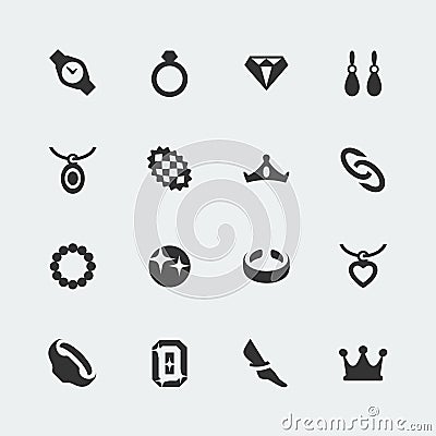 Vector jewelry icons set Vector Illustration