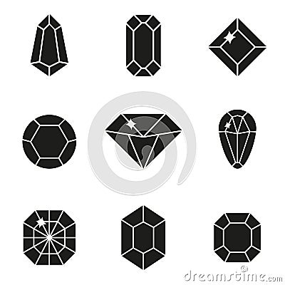 Vector jewels or precious diamonds gem set. Vector Illustration