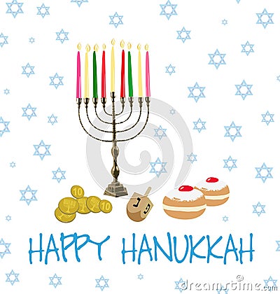 Vector - Jewish Holiday of Hanukkah Vector Illustration