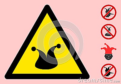 Vector Joker Warning Triangle Sign Icon Stock Photo